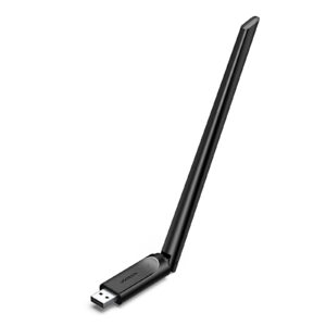 Wi-Fi USB-A adapteris 2.4GHz 287Mbit/s + 5GHz 600Mbit/s su išorine antena 6dBi, juodas