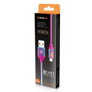 Laidas REAL-EL Premium USB A - Micro USB Rainbow 1m, vaivorykštės spalvos - Image 10