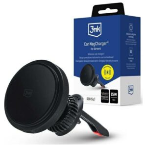 3MK Car MagCharger 15W inductive charging holder for air vent juodos spalvos - Image 5