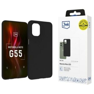 3MK Matt Dėklas Motorola Moto G55 5G juodos spalvos