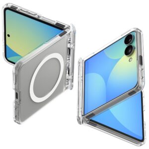 SPIGEN ULTRA HYBRID PRO MAGSAFE GALAXY Z FLIP 8 SKAIDRUS/BALTAS