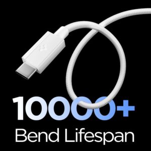 SPIGEN EB6015AC ESSENTIAL TYPE-C LAIDAS 60W 150CM BALTAS - Image 4