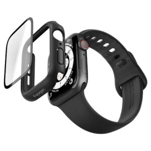 SPIGEN THIN FIT 360 APPLE WATCH 4 / 5 / 6 / SE 1 / 2 / 3 (44 MM) JUODAS - Image 3