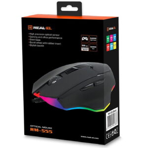 Kompiuterinė pelė REAL-EL RM-555 juodos spalvos - Image 12
