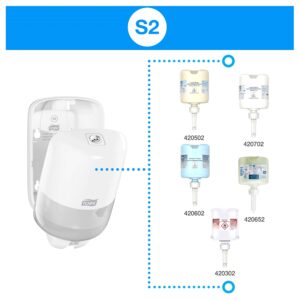 Skysto muilo laikiklis Tork S2 (561000),  475 ml, baltos spalvos, plastikinis - Image 5