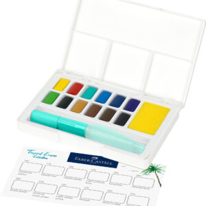 Akvareliniai dažai Faber-Castell Creative Studio, 12 spalvų + teptukas - Image 4