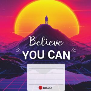 Sąsiuvinis Disco motivation su citatomis, (5-12 klasės), 32 lapų, langeliais