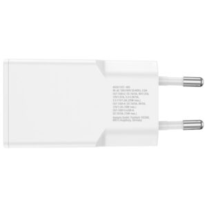 Wall Charger 4smarts PDPlug Slim Duos 20W GaN USB-C+USB-A + USB-C cable 1.5m baltos spalvos - Image 3
