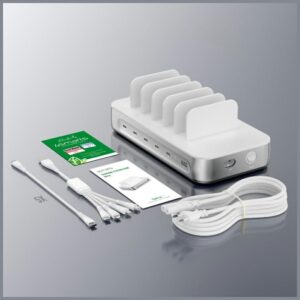 4smarts Team 100W charging station 5xUSB-C with set of 6 cables silver - Image 9