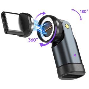 Kabelis 4smarts 540° Magnetic USB-C Kabelis Set GravityCord 240W 1.8m juodos spalvos - Image 4