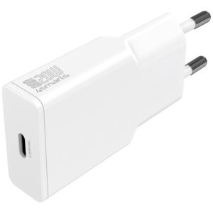 Cable Set 4smarts PDPlug Slim 20W GaN USB-C Wall Charger + 1.5m USB-C Cable baltos spalvos - Image 2