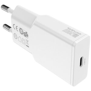 Cable Set 4smarts PDPlug Slim 20W GaN USB-C Wall Charger + 1.5m USB-C Cable baltos spalvos - Image 4