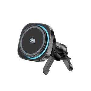 TECH-PROTECT V20 ARCTICBOOST MAGNETINIS MAGSAFE AUTOMOBILINIS LAIKIKLIS ANT PRIETAISŲ SKYDELIO IR ORO IŠPUČIŲ SU BELAIDŽIU ĮKROVIKLIU 25W QI2.2 JUODAS - Image 4