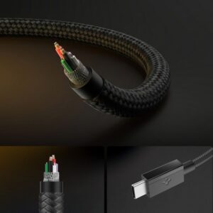 SPIGEN EB6015CC ESSENTIAL TYPE-C KABELIS 60W 150CM JUODAS - Image 5