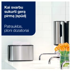 Laikiklis servetėlėms Tork Xpress Counter Top Multifold H2 (460005), stalinis, nerudijančio plieno/juodos spalvos, plieninis - Image 2