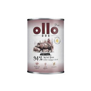 OLLO Plus Collagen Mono Wild boar - drėgnas ėdalas šunims - 800g