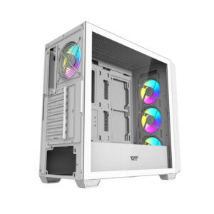 Darkflash DS900WD ATX kompiuterio korpusas baltos spalvos + 4 fans - Image 2