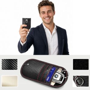 TECH-PROTECT KLR100 DĖKLAS KEYLESS RFID SIGNALO BLOKAVIMO DĖŽUTĖ CARBON JUODA/RAUDONA - Image 4