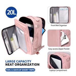 Tech-Protect DEFENDER S50 RYANAIR & WIZZAIR KELIONINĖ KUPRINĖ NEŠIOJAMAM KOMPIUTERIUI 20L 40x20x25 DULKIŲ ROŽINĖ - Image 5