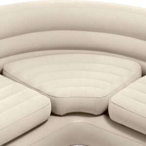 Pripučiama kampinė sofa keturiems asmenims 257x203x76 cm smėlio spalvos INTEX 68575 - Image 6