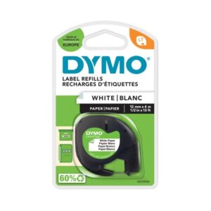 Etikečių juostelė Dymo, Letratag, 12mmx4m, popierinė
