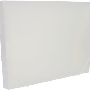 Aplankas dokumentams College A4/3cm, 0.7mm, su gumelėmis, plastikinis, baltos spalvos