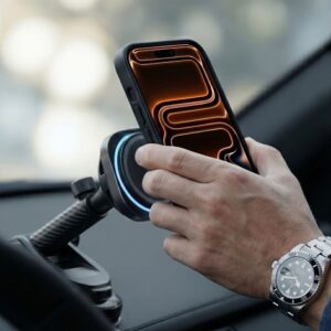 TECH-PROTECT V20 ARCTICBOOST MAGNETINIS MAGSAFE AUTOMOBILINIS LAIKIKLIS ANT PRIETAISŲ SKYDELIO IR ORO IŠPUČIŲ SU BELAIDŽIU ĮKROVIKLIU 25W QI2.2 JUODAS - Image 6