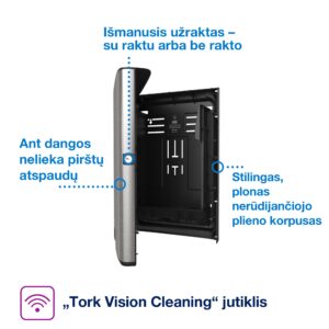 Laikiklis servetėlėms Tork H2 (460004), nerūdijančio plieno/juodos spalvos, plieninis - Image 3