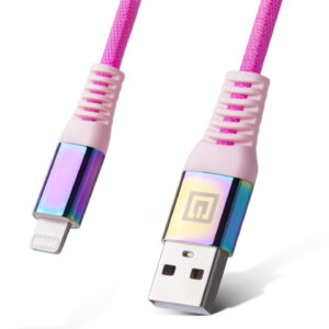 Laidas REAL-EL MFI USB A - Lightning Rainbow 1m, vaivorykštės spalvos - Image 4