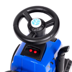 Vaikiškas traktorius New Holland su priekaba, interaktyviu vairu ir garsais, mėlynas - Image 7