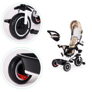 Triratis su 360' besisukančia sėdyne ECOTOYS smėlio spalvos - Image 7