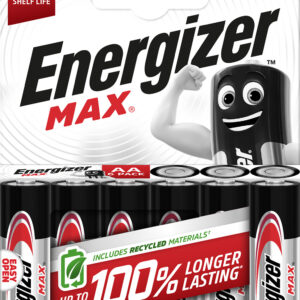 Šarminė baterjia LR6 (AA) E91 1.5V 2900mAh MAX Energizer 6vnt įpakavime
