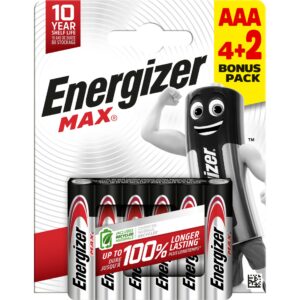 Šarminė baterjia LR03 (AAA) E92 1.5V 1200mAh MAX Energizer 6vnt įpakavime