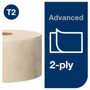 Tualetinis popierius Tork Mini Jumbo T2 (120377) natūralios spalvos tualetinio popieriaus ritinys Advanced - Image 2