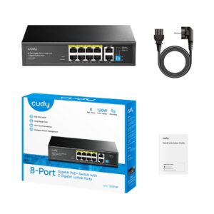 Cudy GS1010P tinklo komutatorius Gigabit Ethernet (10/100/1000) Maitinimas per Eternetą (PoE) Stalinis / tvirtinamas prie sienos Juoda - Image 2