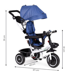 Triratis su 360' besisukančia sėdyne ECOTOYS mėlynas - Image 8