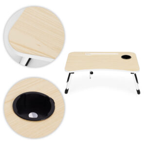 Sulankstomas nešiojamojo kompiuterio staliukas 60x40 cm su lempa ir ventiliatoriumi ModernHome - Image 8