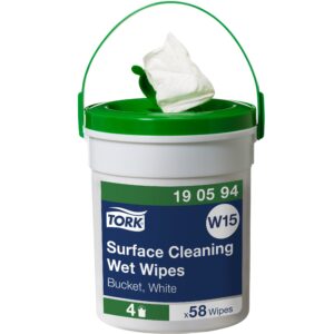 Servetėlės drėgnosios kibirėlyje Tork Premium W14 (190594), 1 sluoksnis, baltos spalvos, 58 lapelių - Image 1