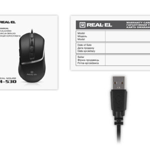 Kompiuterinė pelė REAL-EL RM-530 juodos spalvos - Image 9
