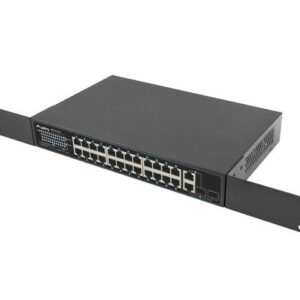 Lanberg RSFE-24P-2C-360 tinklo komutatorius Ne-valdomas Gigabit Ethernet (10/100/1000) Maitinimas per Eternetą (PoE) 1U Juoda - Image 3