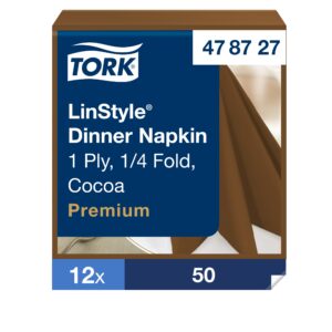 Servetėlės Tork LinStyle (478727), vakarienės, 1 sluoksnis, 50vnt.,kakavinės spalvos