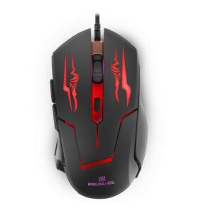 Žaidimų pelė REAL-EL RM-520 Gaming, juodos spalvos