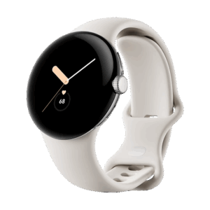 Išmanusis laikrodis Google Pixel Watch LTE 41mm Polished Silver Case with Sport Band - Chalk
