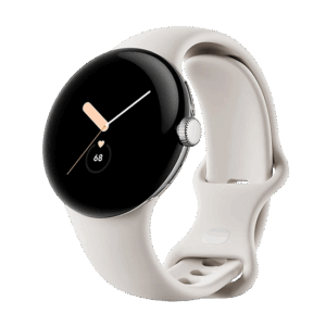 Išmanusis laikrodis Google Pixel Watch WiFi 41mm Polished Silver Case with Sport Band - Chalk