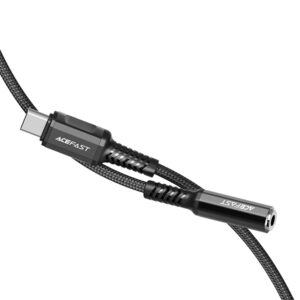 Acefast audio cable USB Type C - 3.5mm mini jack (female) 18cm, DAC, AUX black (C1-07 black) - Image 3