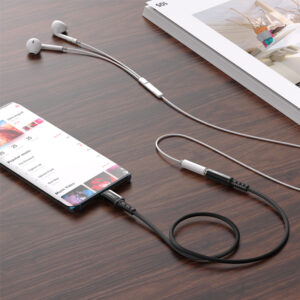 Acefast audio cable USB Type C - 3.5mm mini jack (female) 18cm, DAC, AUX black (C1-07 black) - Image 4