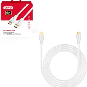 UNITEK HDMI 2.1 8K HDR kabelis, baltas, 0,5 m