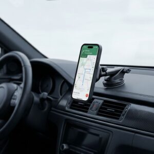 TECH-PROTECT V20 ARCTICBOOST MAGNETINIS MAGSAFE AUTOMOBILINIS LAIKIKLIS ANT PRIETAISŲ SKYDELIO IR ORO IŠPUČIŲ SU BELAIDŽIU ĮKROVIKLIU 25W QI2.2 JUODAS - Image 8