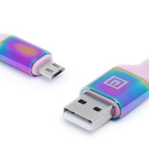 Laidas REAL-EL Premium USB A - Micro USB Rainbow 1m, vaivorykštės spalvos - Image 2