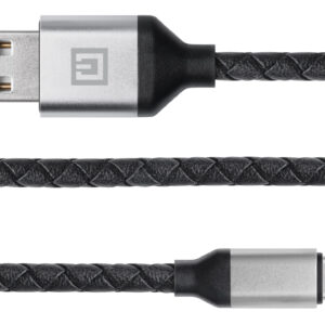 Laidas REAL-EL Premium USB A - C tipo, odinis, juodos spalvos, 1 m, odinis - Image 3